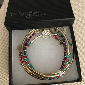 Nautical theme stretchy 5 piece bracelet - NEW